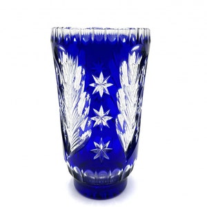 Cobalt crystal vase, Poland, 1960s