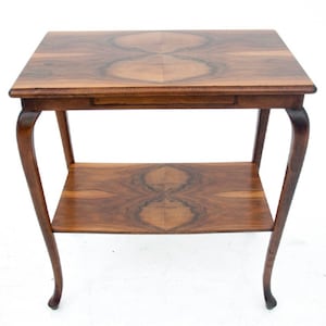 Art Deco walnut table, Poland, 1960s