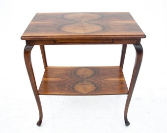 Art Deco walnut table, Poland, 1960s