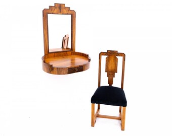 Dressing table with chair in Art Deco style, Poland, mid-20th century.