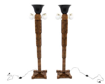 A pair of Art Deco floor lamps, Poland, circa 1940.