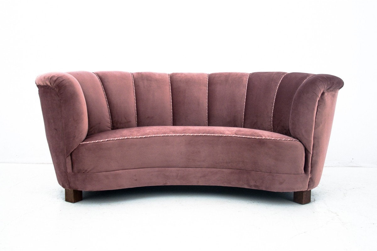 Rosa Banane Sofa dänisches Design 1960er Jahre | Etsy