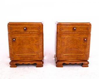 Mesas de cabeceira Art Déco, Polônia, c. 1930