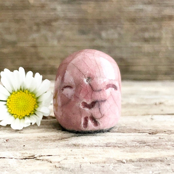 Tiny Jizo of gentle comfort | Shinto talisman kamidana shrine raku statue | guardian, protection, grief, loss, bereavement, hope, spiritual