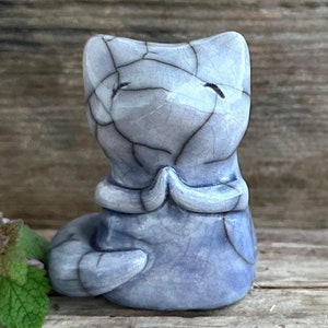 Gentle kitsune moon fox kami nature spirit raku statue | Shinto Inari, shamanism