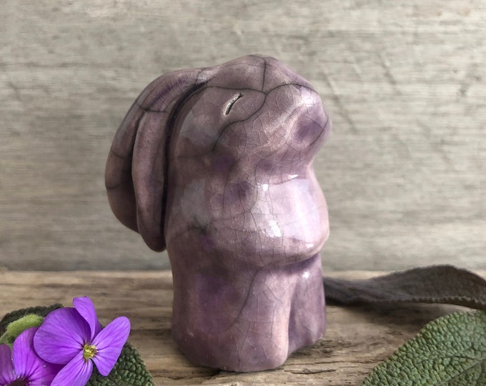 Kami Rabbit Spirit Hare Kami, Nature Elemental Guardian Raku Statue | Shinto ...