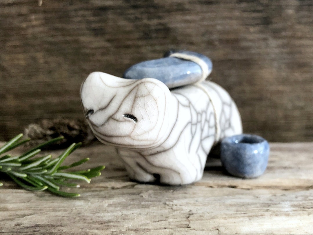 Moon Bear Guardian Spirit Raku Statue Shinto Kamidana Etsy