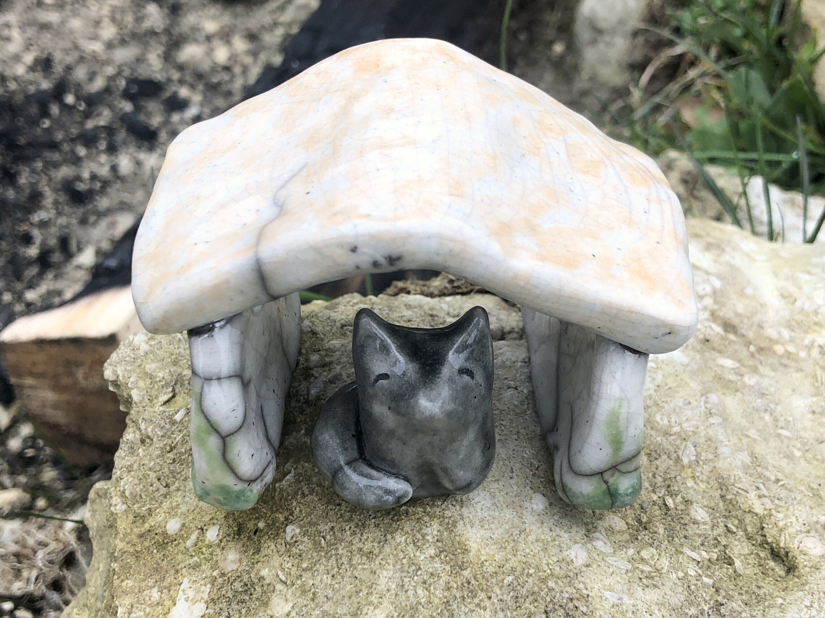 Kitsune Fox Spirit Kami Cottage Sanctuaire | Inari Shinto Chamanisme Sculpture de Méditation Païenne