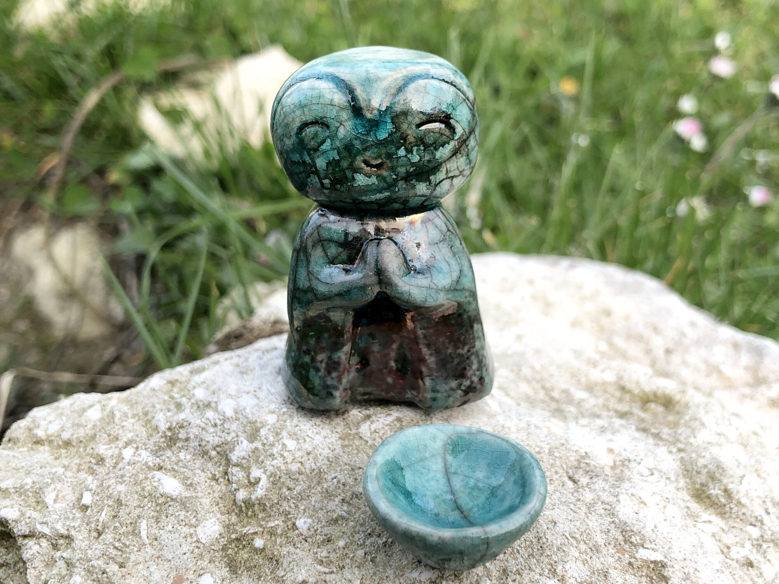 Raku Spécial en Cuivre Jizo | Méditation de Sculpture Bouddhiste Du Bouddha Shinto, Sanctuaire Posit