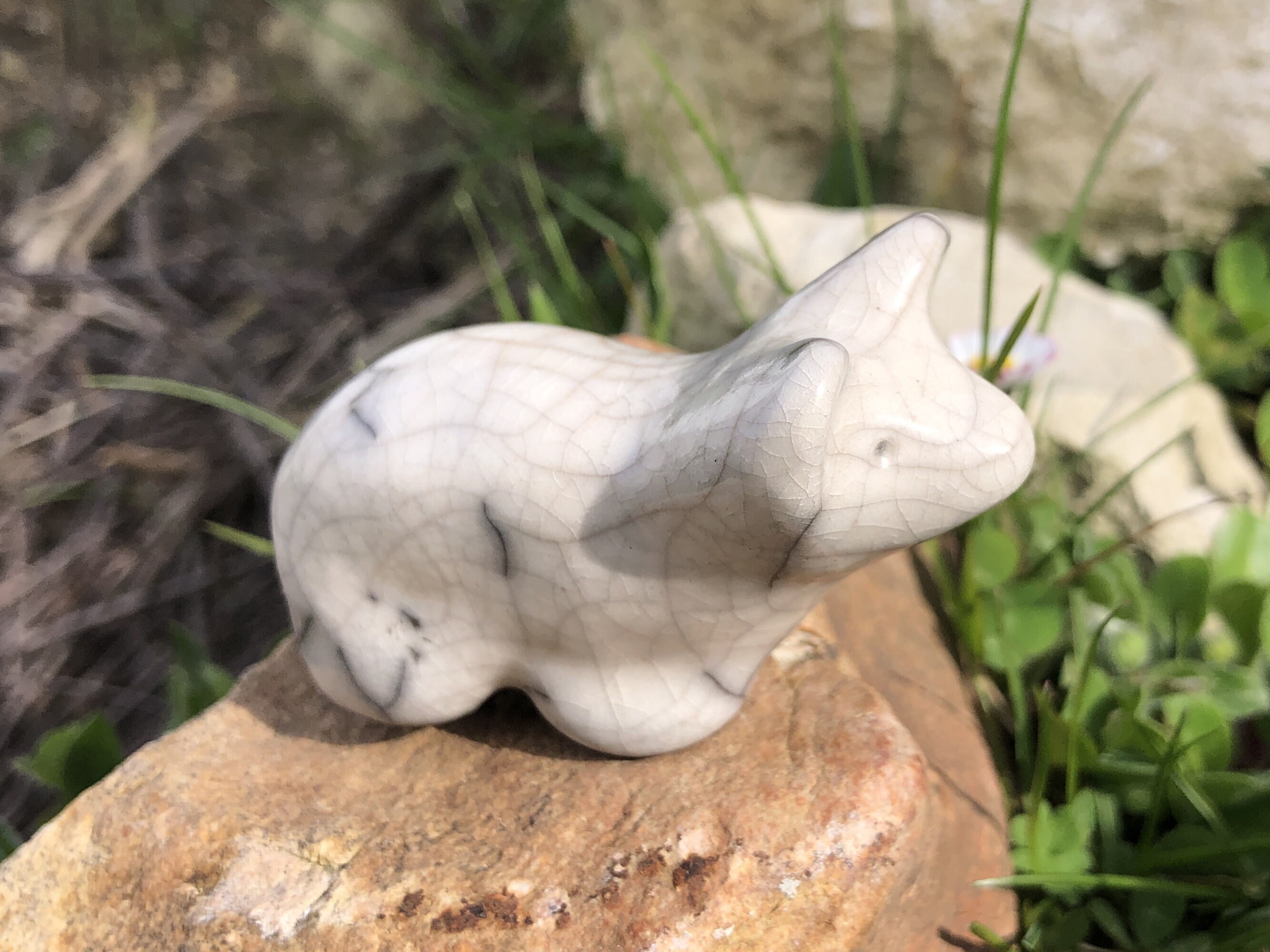 Sculpture Raku d'ours Blanc | Grande | Chamanisme, Païenne Guide Animal, Ours Polaire, Guérison, Gui