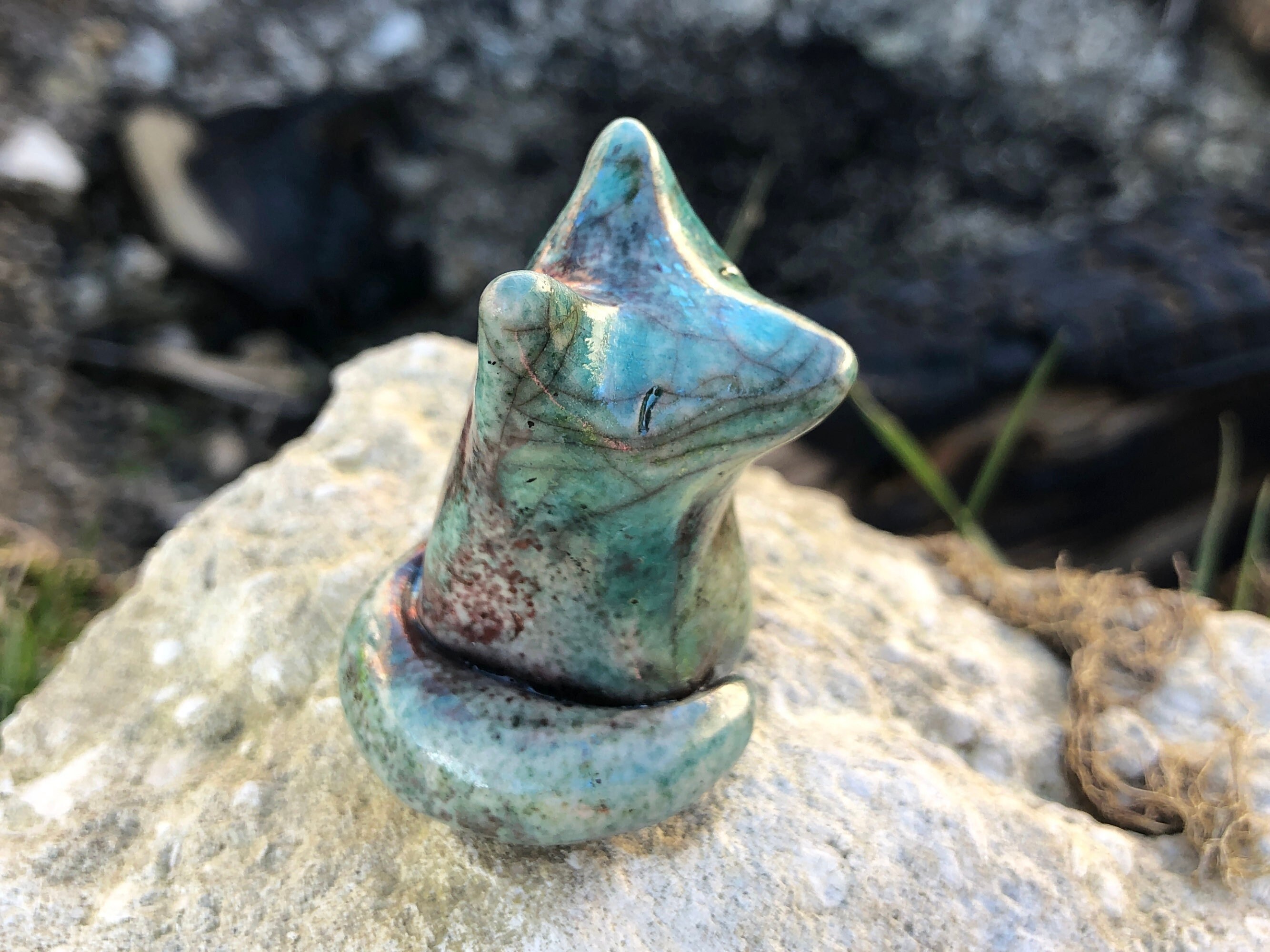 Kitsune Fox Earth Spirit Kami | Inari Shinto Shamanisme Païen Méditation Statue Sculpture Protection