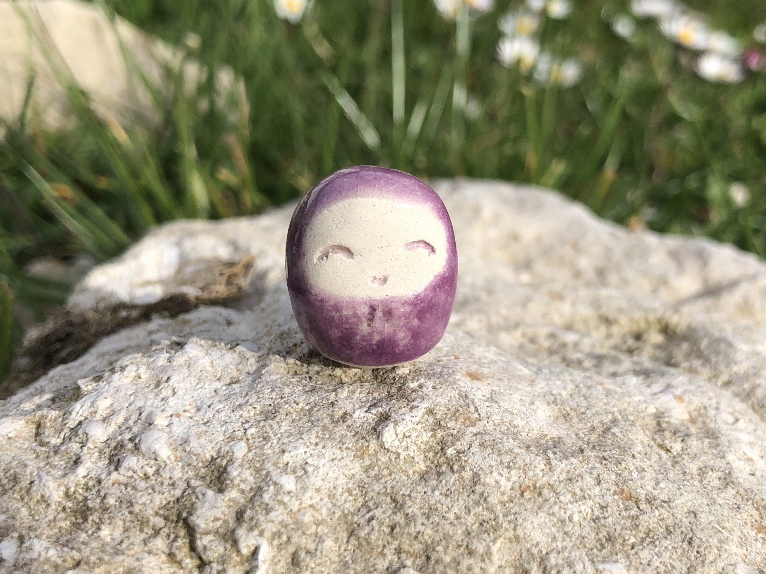 Happy Jizo Hug Talisman No3 | Sculpture de Méditation Bouddhiste Du Bouddha Shinto Paix, Printemps,