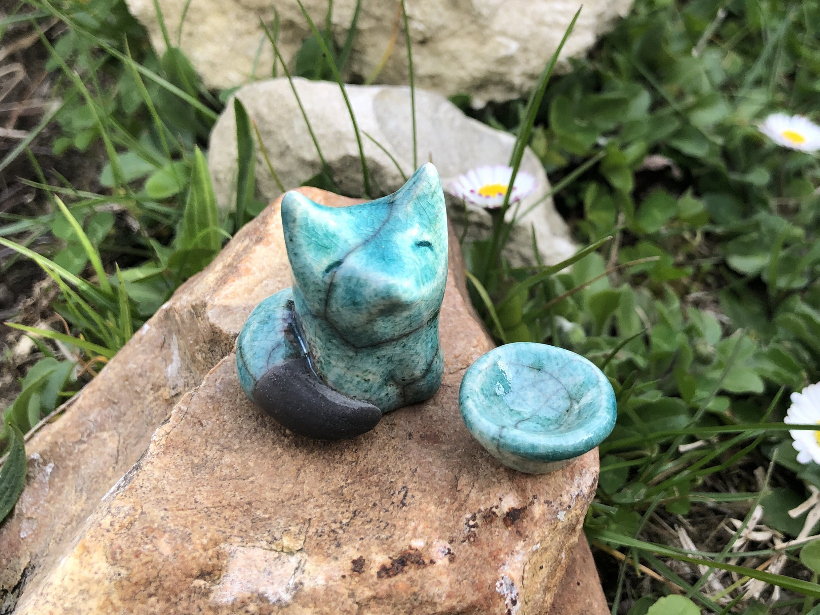 Kitsune Fox Earth Spirit Kami | Inari Shinto Shamanisme Païen Méditation Statue Sculpture Protection