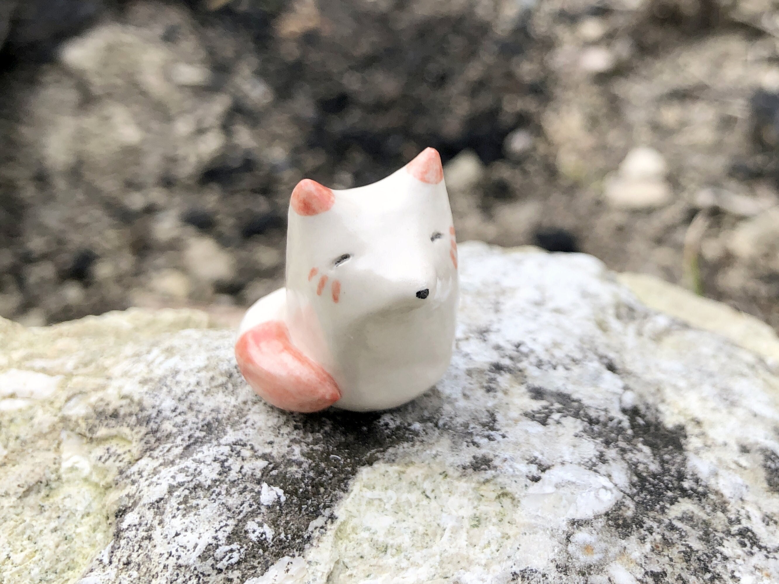 Fox Kitsune Shinto Inari No2 Sculpture | Statue en Céramique Pour La Méditation, Sanctuaire Protecti