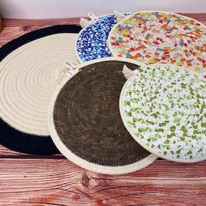 Trivet Coiled Fabric Wrapped Rope Trivets