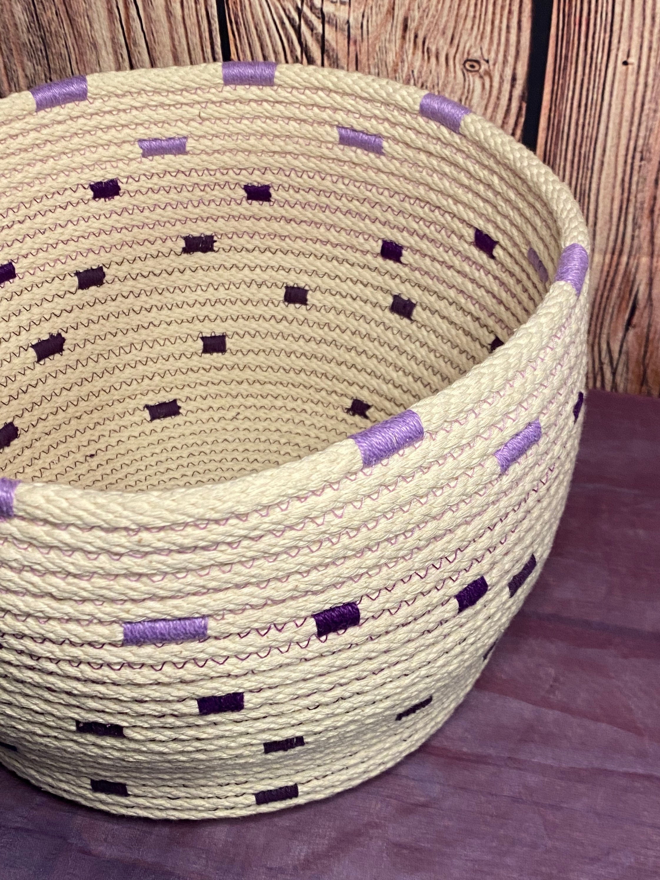 Coiled Cotton rope storage basket Etsy