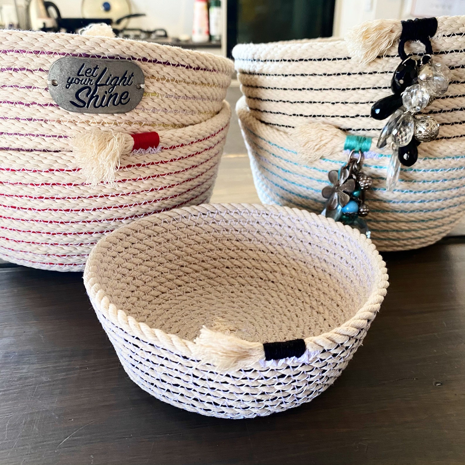 Embroidery thread rope bowls Etsy