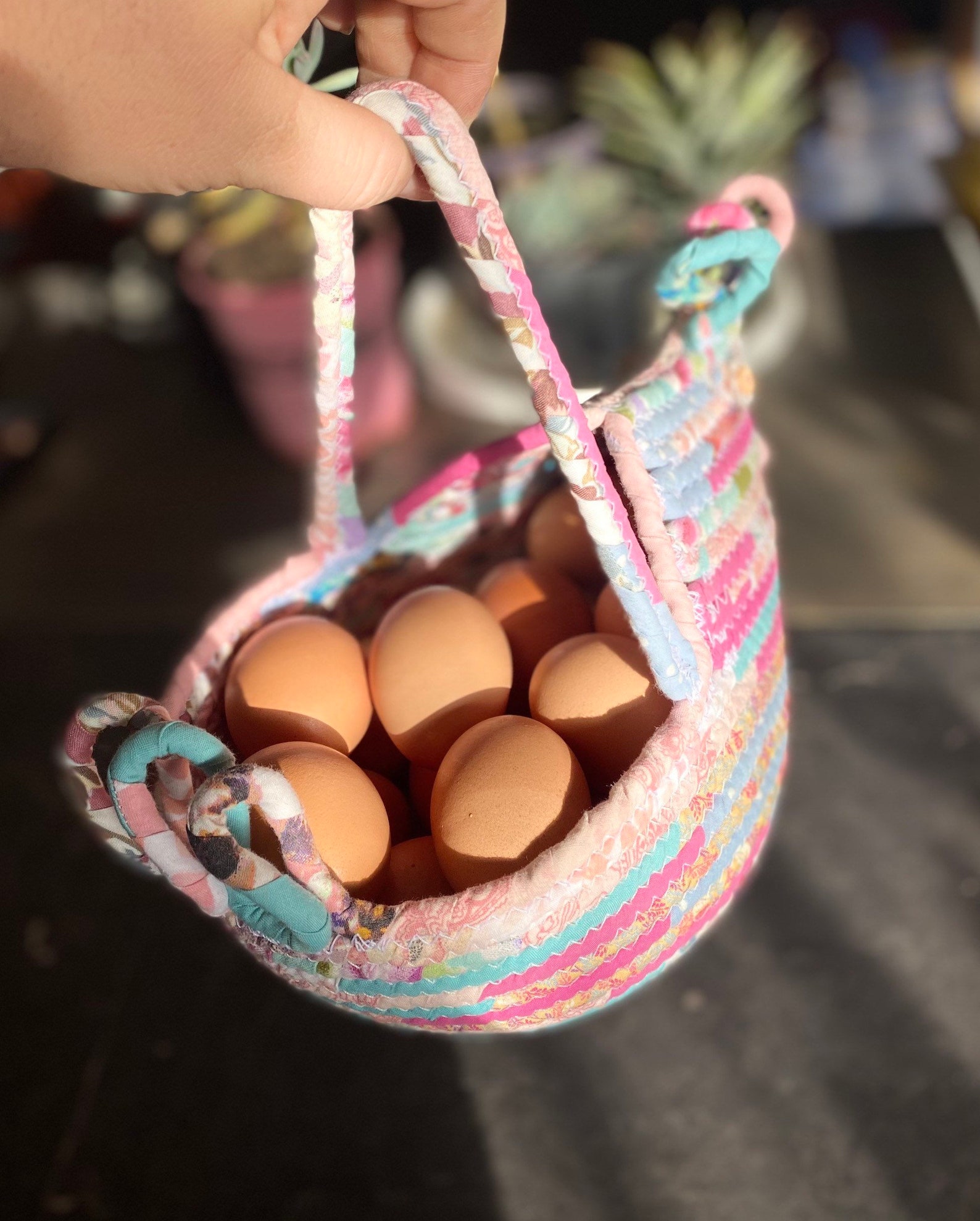 Rope chicken egg collecting baskets decorative basket Easter Etsy