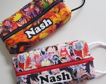 Naruto & One Piece Luffy -Anime Personalized Pencil Case or treasure case