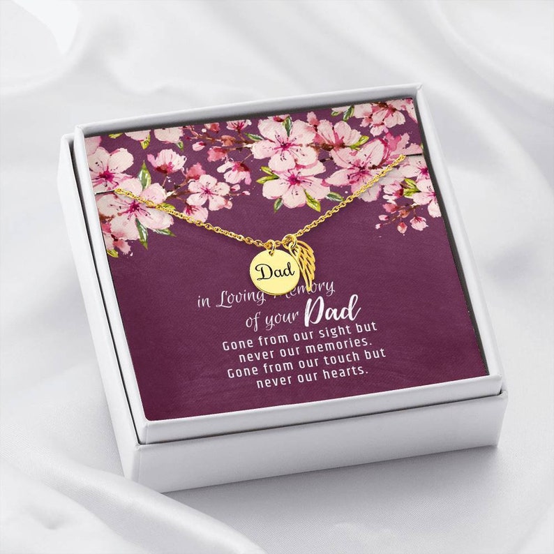 Sympathy Gift Passing Loss of Father Gift Necklace: Death of Dad Sorry For Your Loss In Memory Mourning Condolences Grieving Parent