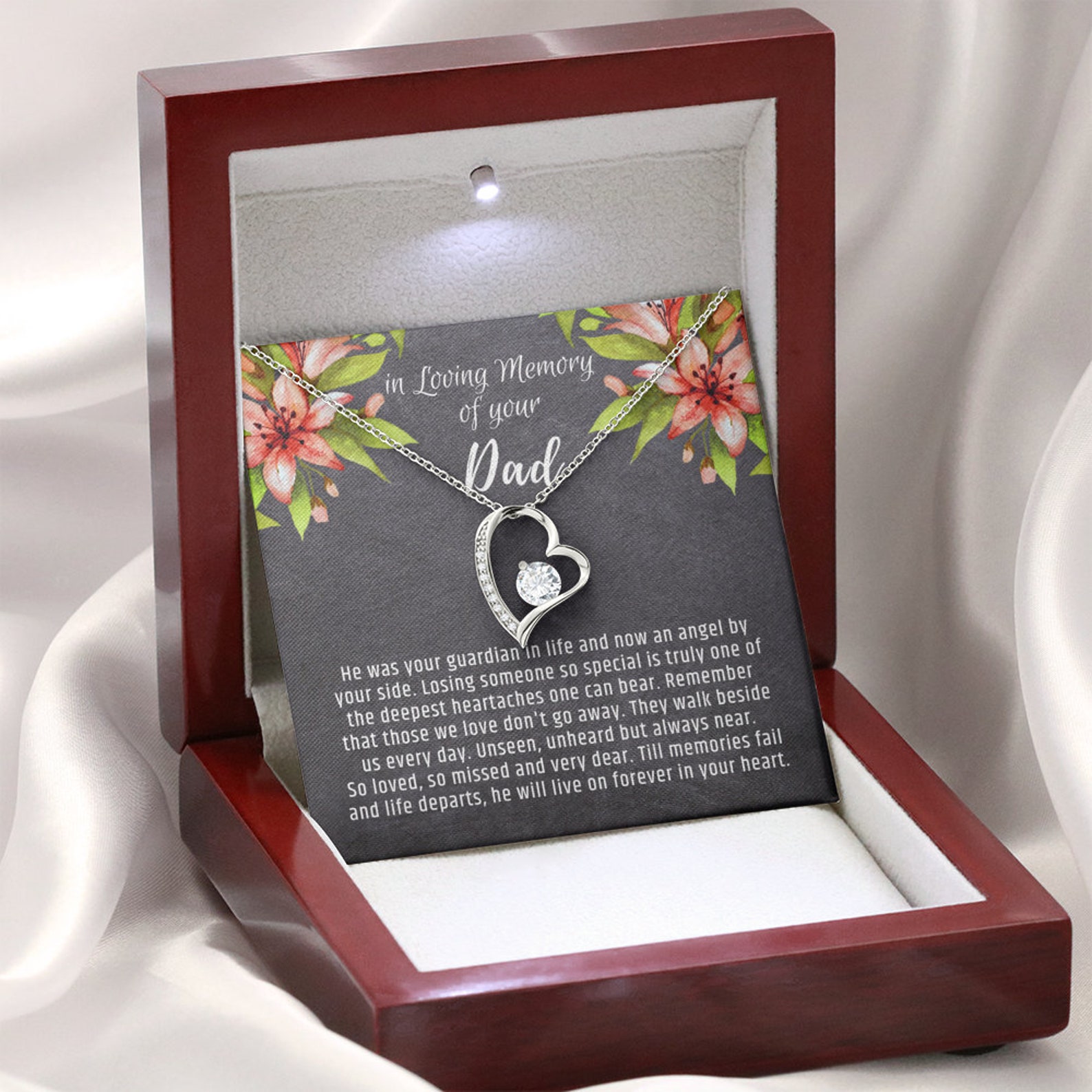 Loss Of Dad Gift Loss Of Father Dad Remembrance Necklace Etsy