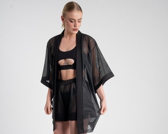 Mesh kimono unisex, rave outfit