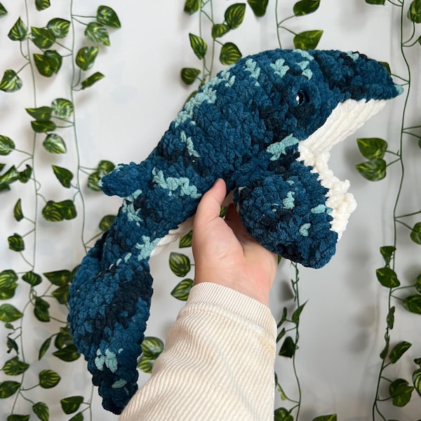 Hugo the Humpback Whale, Crochet Ocean Life, Whale Stuffed Animal, Fidget Friendly Stuffed Animal, Humpback Whale Art, Whale Gift