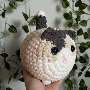 Custom Cat Plush, Chubby Crochet Cat, Stuffed Cat, Custom Gift for Cat Lover, Cat Mom Gift, Cat Parent Gift, Personalized Cat Plushie