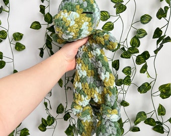 Crochet Dinosaur Lovey, Dino Heirloom Snuggler, Handmade Gift for Child, Birthday Gift for Child, Baby Shower Gift, Comfort Stuffed Animal