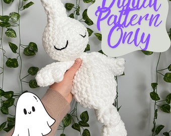 Greg the Ghost Crochet Pattern, Digital Ghost Snuggler Pattern, Ghost Lovey Crochet Pattern, Halloween Pattern, Crochet Lovey, Spooky Gift