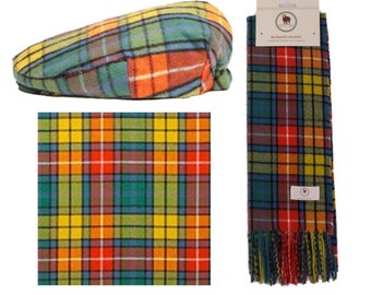 Buchanan Clan Bundle Tartan Schal Tartan Schiebermütze Buchanan Grün Set