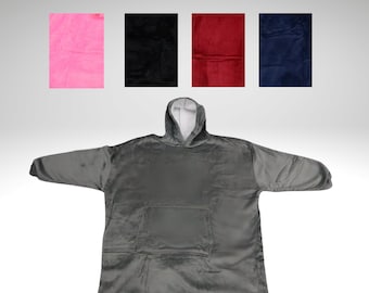 Felpa con cappuccio foderata oversize, taglia unica, in pelliccia