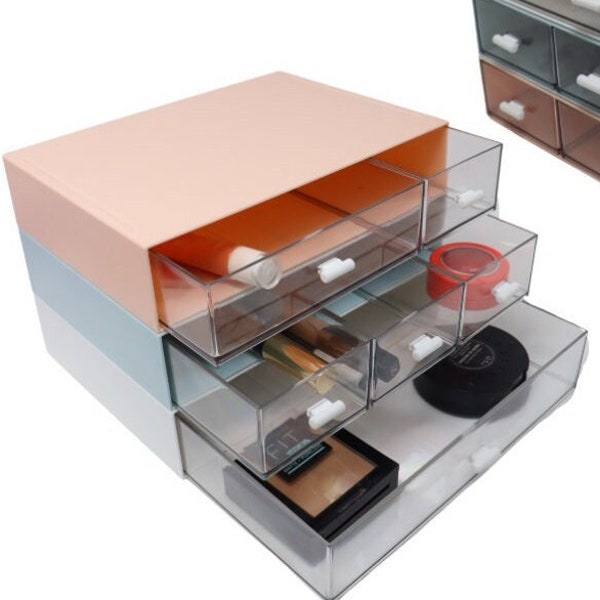 Plastic Makeup/Craft Organiser Stackable Desk Office Drawer Pens Craft Stationary Storage