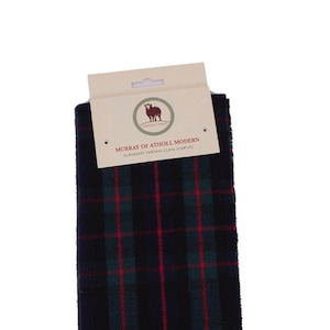 Tartan Scarf MURRAY OF ATHOLL Modern Clan Scarf Plain Red Blue Scarf Patterned Tartan Scarf Winter Scarves