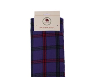 Tartan Scarf MONTGOMERY MODERN Clan Scarf Black Scarf Plain Patterned Tartan Scarf Winter Scarves