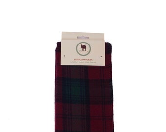 Tartan Scarf LINDSAY MODERN Clan Scarf Black Scarf Plain Patterned Tartan Scarf Winter Scarves