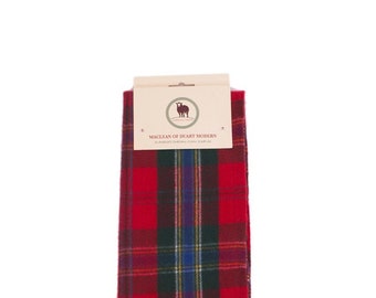 Tartan Scarf MACLEAN OF DUART Modern Clan Scarf Black Scarf Plain Patterned Tartan Scarf Winter Scarves