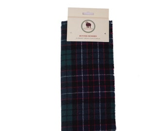 Echarpe tartan HUNTER MODERN Clan Echarpe Echarpe verte Echarpe tartan à motifs unis Echarpes d'hiver