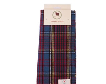 Tartan Scarf Anderson Modern Clan Scarf Plain Red Blue Scarf Patterned Tartan Scarf Winter Scarves