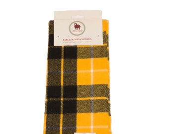 Tartan Scarf Barclay Dress Clan Scarf Yellow Scarf Yellow and Black Plain Patterned Tartan Scarf Winter Scarves