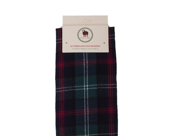 Tartan Scarf SUTHERLAND OLD MODERN Clan Scarf Plain Red Blue Scarf Patterned Tartan Scarf Winter Scarves