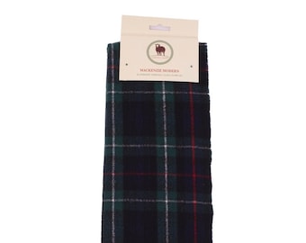 Tartan Scarf MACKENZIE MODERN Clan Scarf Black Scarf Plain Patterned Tartan Scarf Winter Scarves