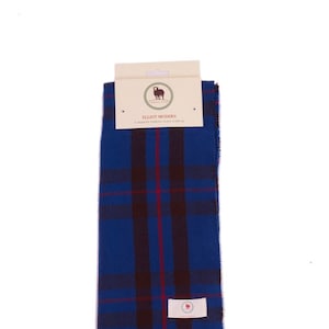 Lenço tartan ELLIOT Lenço do clã Cachecol azul Lenço tartan com padrão liso Lenços de inverno