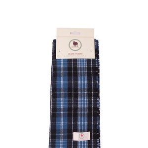 Tartan Scarf CLARK ANCIENT Clan Scarf Blue Scarf Plain Patterned Tartan Scarf Winter Scarves