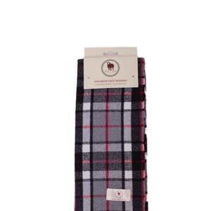 Tartan Scarf THOMSON GREY MODERN Clan Scarf Grey Scarf Plain Patterned Tartan Scarf Winter Scarves