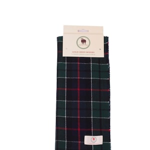 Tartan Scarf LESLIE GREEN Modern Clan Scarf Black Scarf Plain Patterned Tartan Scarf Winter Scarves