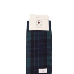 Tartan Scarf MACKAY MODERN Clan Scarf Black Scarf Plain Patterned Tartan Scarf Winter Scarves
