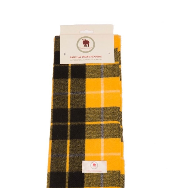 Écharpe écossaise Robe Barclay Écharpe Clan Écharpe jaune Écharpe tartan unie jaune et noir à motifs Écharpes d'hiver