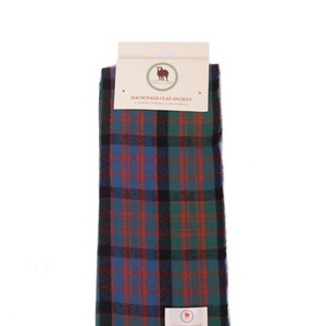 Tartan Scarf MACDONALD CLAN ANCIENT Clan Scarf Black Scarf Plain Patterned Tartan Scarf Winter Scarves