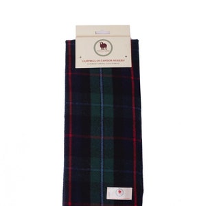 Lenço tartan CAMPBELL OF CAWDOR Lenço do clã Lenço verde Lenço tartan com padrão liso Lenços de inverno